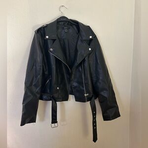 Forever 21 Black Faux Leather Moto Jacket